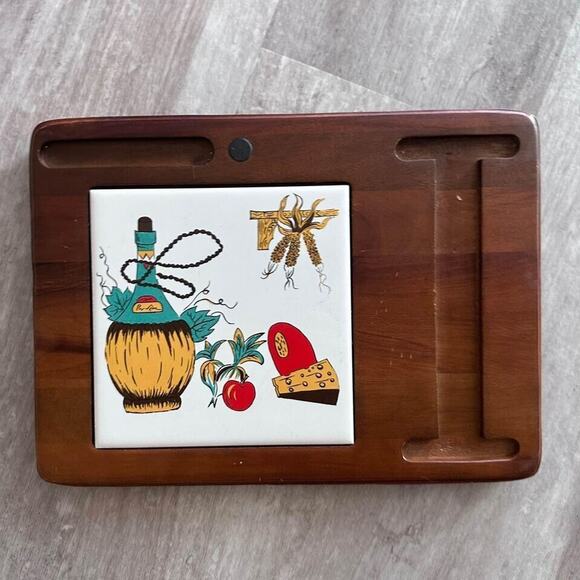 Vintage 60s Mid Century Modern Hellerware Cheese Charcuterie Tray Trivet - Picture 3 of 5